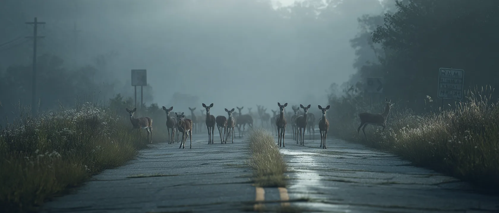 Mj Herd Deer Calmly Crossing