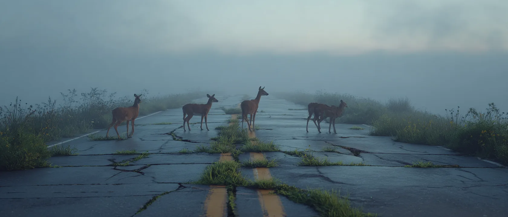 Mj Herd Deer Calmly Crossing