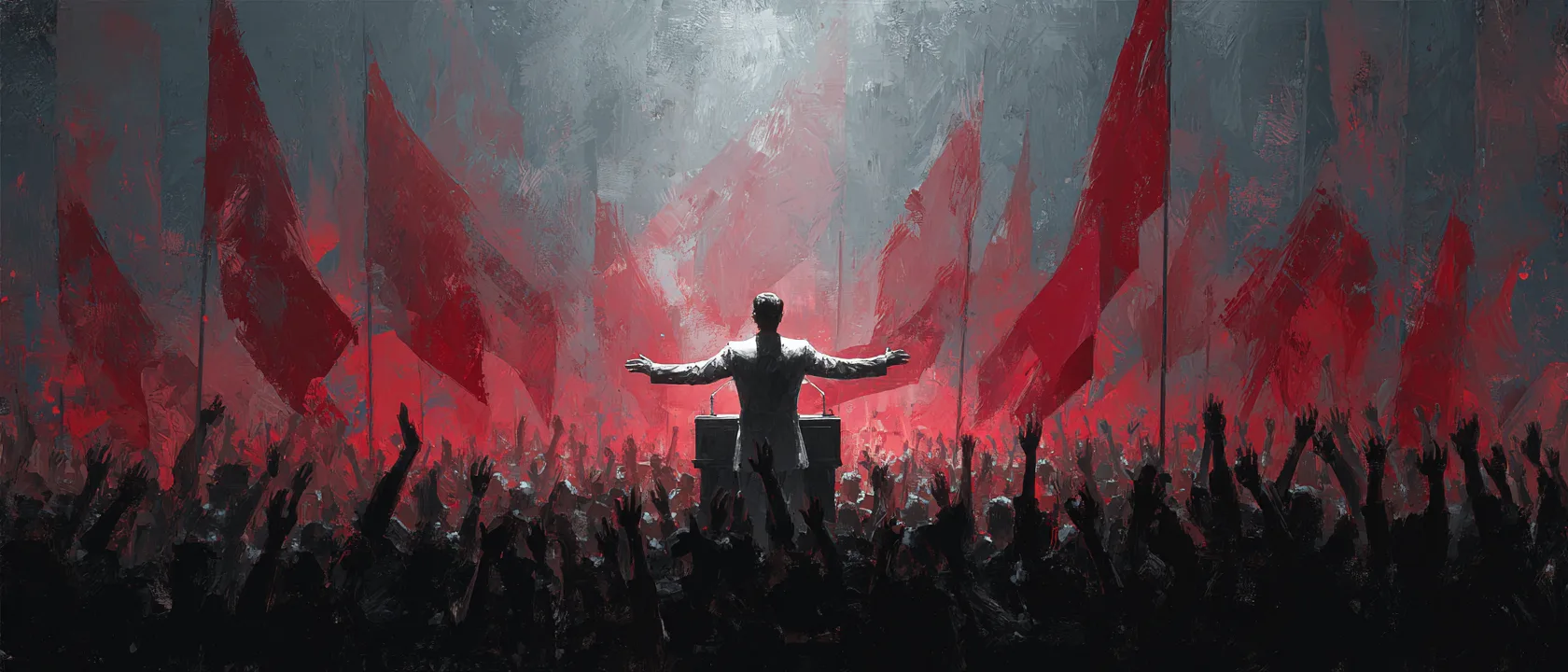 Mj Politician Podium Flags Behind