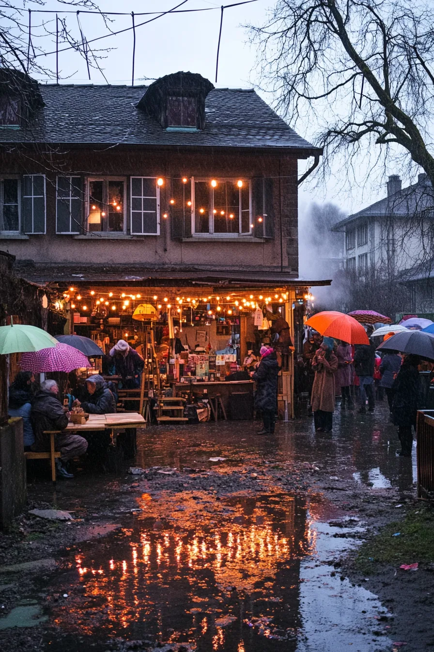 Mj Rainy Courtyard Dilapidated 1970s