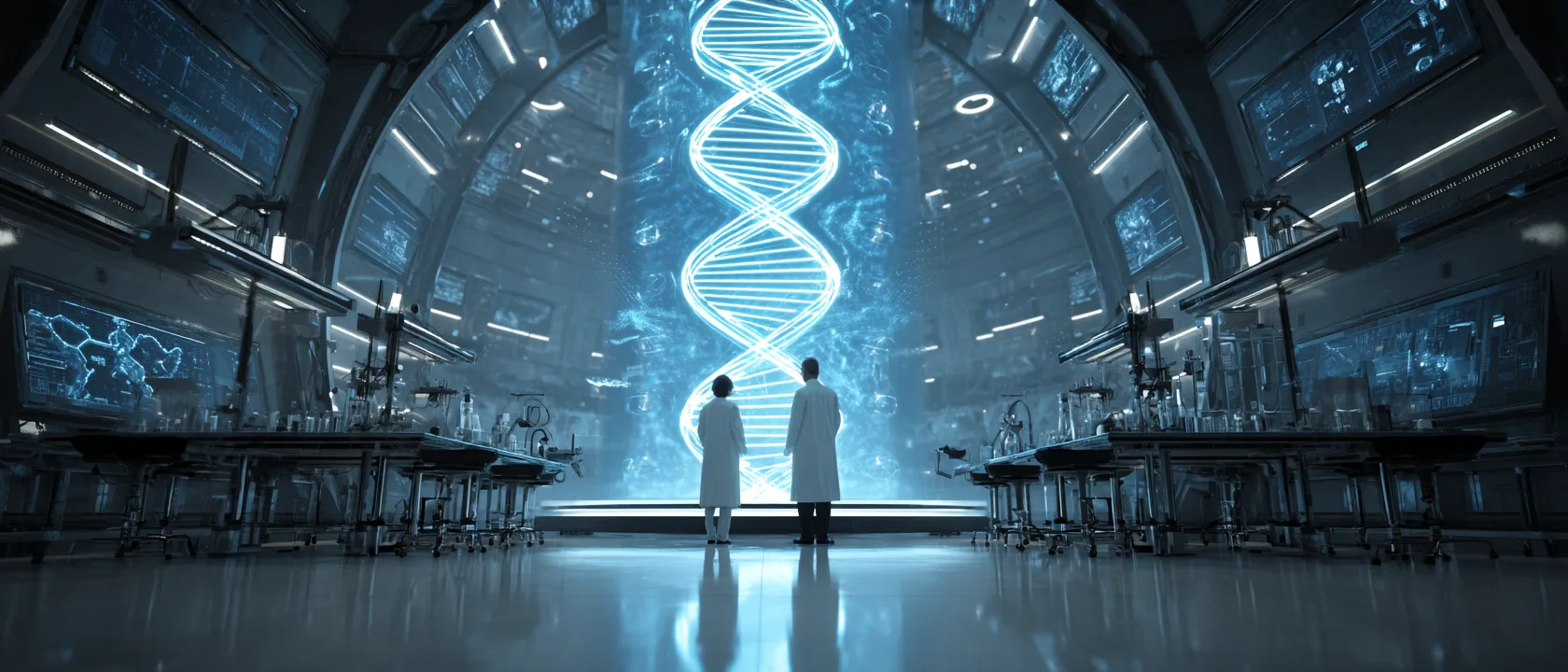 Mj Sterile Futuristic Laboratory Scientists